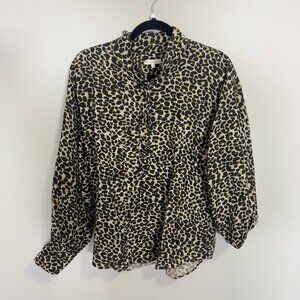 Ann Mashburn Cheetah Print Long Sleeve Blouse